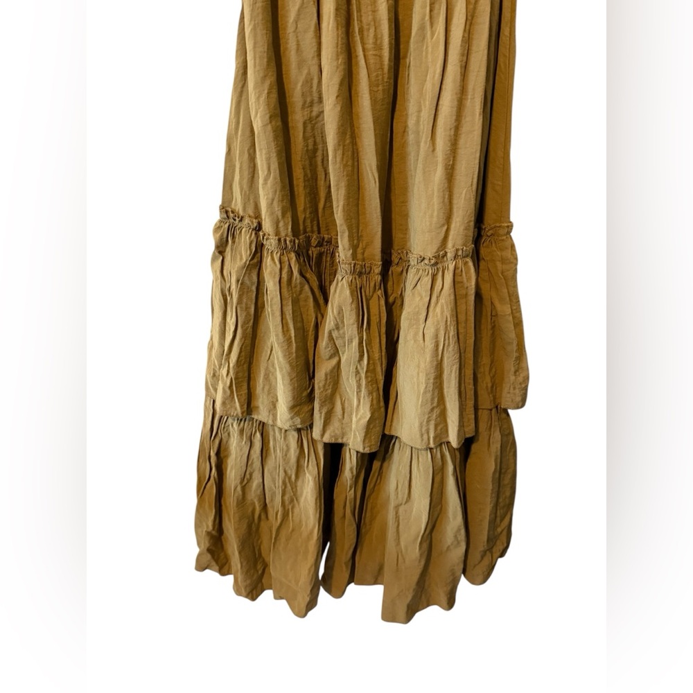 Mia Joy Joyfolie Girls Kids Khaki Olive Sleeveless Tiered Evony Maxi Dress - Picture 6 of 9